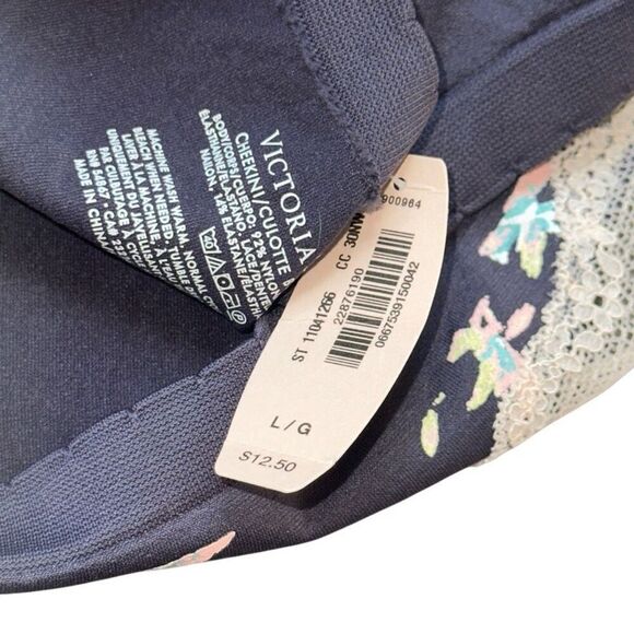 Victoria’s Secret Pink 2015 Sz L NWT Cheekini underwear panties, gray and floral - Picture 8 of 8